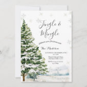 Evergreen Jingle & Mingle Winter Party Einladung (Vorderseite)