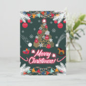 Evergreen Joy of Christmas Einladung (Stehend Vorderseite)