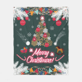 Evergreen Joy of Christmas Fleecedecke