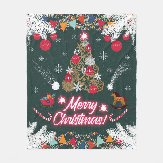 Evergreen Joy of Christmas Fleecedecke (Vorderseite)