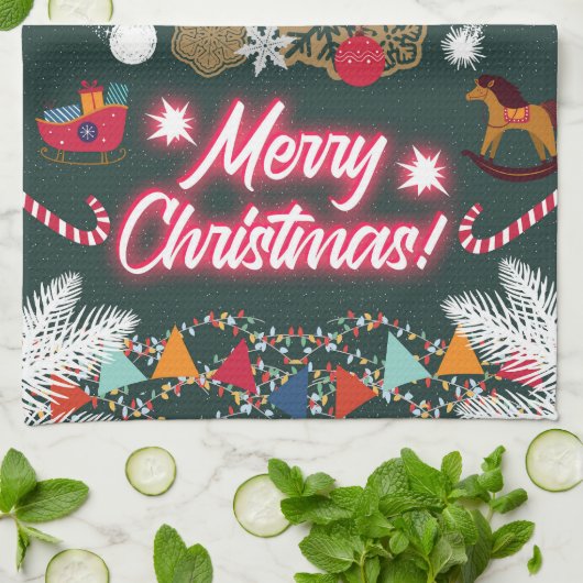 Evergreen Joy of Christmas Geschirrtuch (Gefaltet)