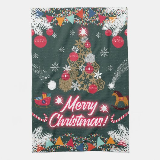 Evergreen Joy of Christmas Geschirrtuch (Vertikal)