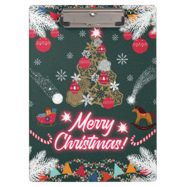 Evergreen Joy of Christmas Klemmbrett