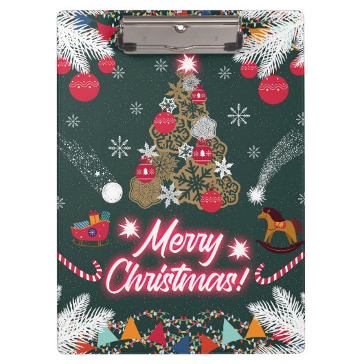 Evergreen Joy of Christmas Klemmbrett (Vorderseite)