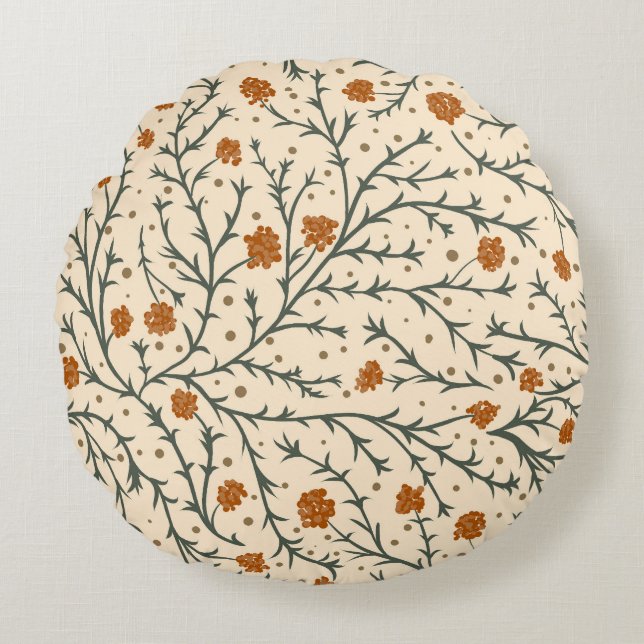 Evergreen Kisses Under the Mistletoe Rundes Kissen (Vorderseite)