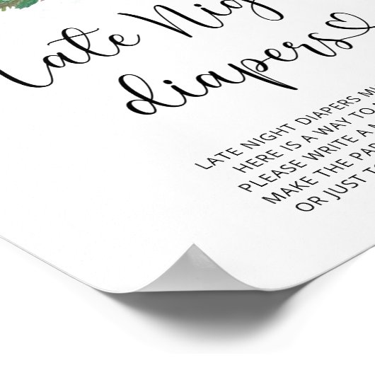 Evergreen Late night diaper game Poster (Ecke)