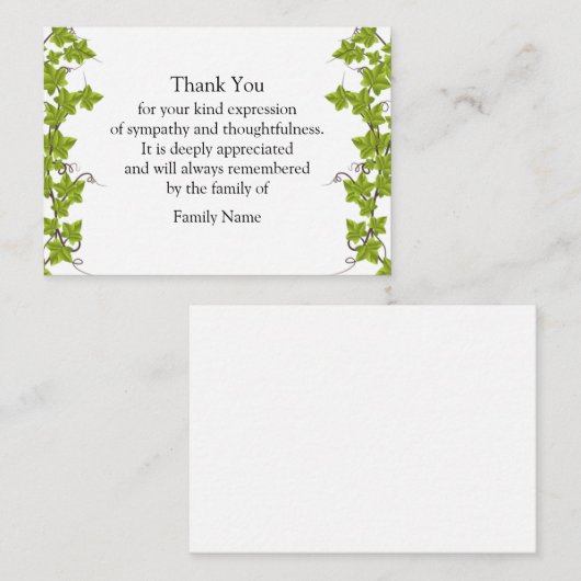 Evergreen Leaf Dankeschön Karte (Vorne/Hinten)