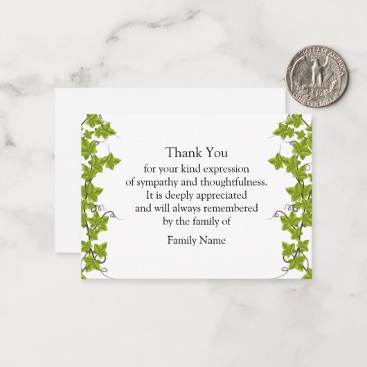 Evergreen Leaf Dankeschön Karte (Vorderseite/Rückseite Beispiel)