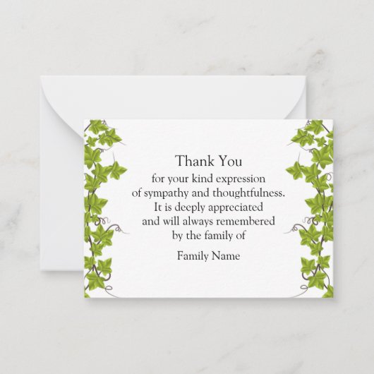 Evergreen Leaf Dankeschön Karte (Vorderseite)