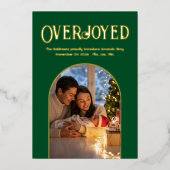 Evergreen Luxe Baby Birth Ankündigung Foto (Vorderseite)