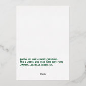 Evergreen Luxe Baby Birth Ankündigung Foto (Rückseite)