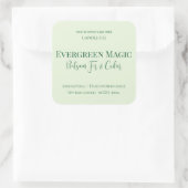 Evergreen Magic Christmas Candle Label | Custom Quadratischer Aufkleber (Tasche)