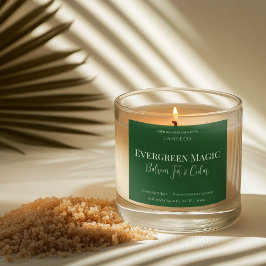 Evergreen Magic Christmas Candle Label | Custom Quadratischer Aufkleber