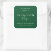 Evergreen Magic Christmas Candle Label | Custom Quadratischer Aufkleber (Tasche)