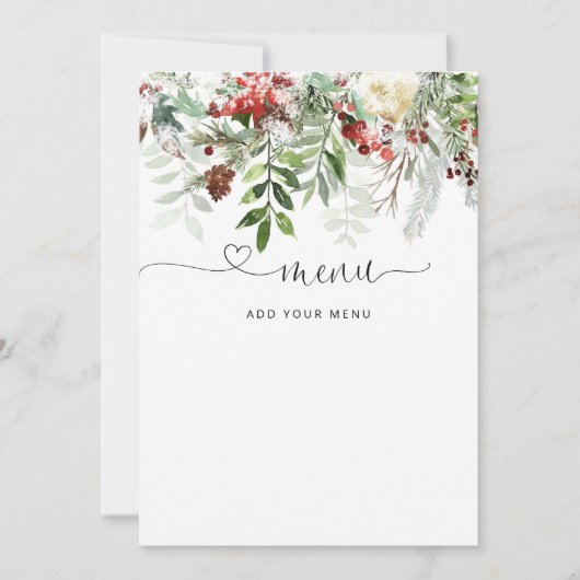 Evergreen-Menükarte Einladung (Vorderseite)