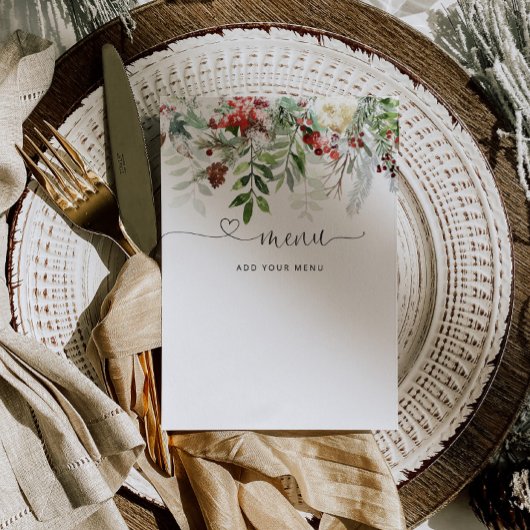 Evergreen-Menükarte Einladung