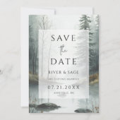 Evergreen Mist Forest QR Save the Date (Vorderseite)