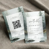 Evergreen Mist | Rustic Forest QR Save the Date