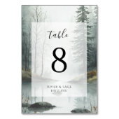 Evergreen Mist | Rustic Forest Table Card Number Tischnummer (Rückseite)
