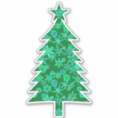 Evergreen mit Snowflakes Weihnachtsbaum Aufkleber (Vorderseite)