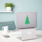 Evergreen mit Snowflakes Weihnachtsbaum Aufkleber (Laptop auf Schreibtisch)
