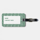 Evergreen mit weißem Crochet Lace-Muster Gepäckanhänger (Rückseite horizontal)