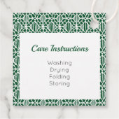 Evergreen mit weißem Crochet Lace-Muster Geschenkanhänger (Rückseite)