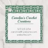 Evergreen mit weißem Crochet Lace-Muster Geschenkanhänger (Vorderseite)