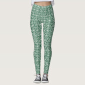 Evergreen mit weißem Crochet Lace-Muster Leggings (Vorderseite)