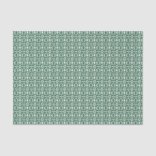 Evergreen mit weißem Crochet Lace-Muster Seidenpapier (Vorderseite)