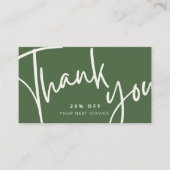 Evergreen Modern Minimalistisch Discount Card Rabattkarte (Vorderseite)