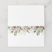 Evergreen moderne Winterhochzeit Platzkarte (Außenseite Aufgefaltet)