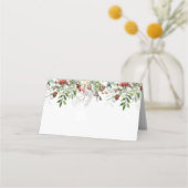 Evergreen moderne Winterhochzeit Platzkarte (Vorderseite)