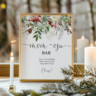 Evergreen Mom-osa Bar signiert. Wintermomosa-Bar Poster