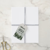 Evergreen Mountain Forest Green Black Geschenkanhänger (Mit Garn)