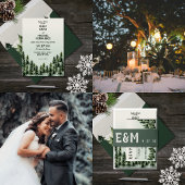 Evergreen Mountain Forest Green Black RSVP Karte