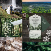 Evergreen Mountain Forest Green Black Tischnummer