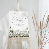 Evergreen Mountain Forest Wedding Willkommenszeich Poster