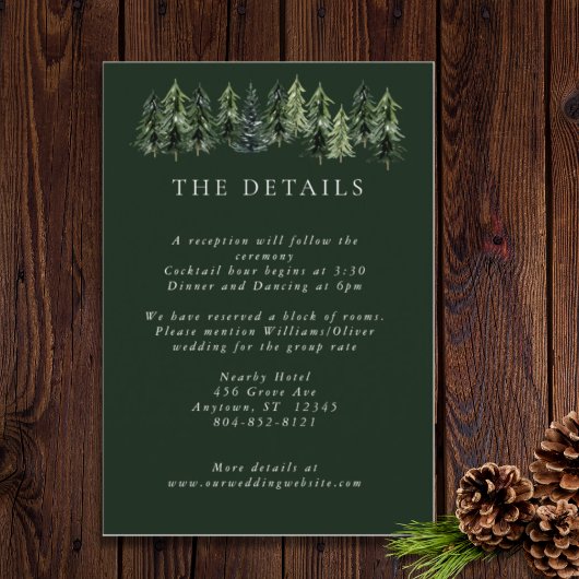 Evergreen Mountain Glen White Green Black Begleitkarte