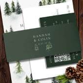 Evergreen Mountain Glen White Green Black Einladungsbanderole