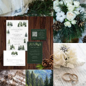 Evergreen Mountain Glen White Green Black Menükarte