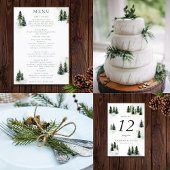 Evergreen Mountain Glen White Green Black Menükarte