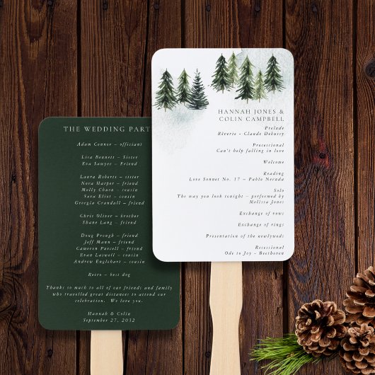 Evergreen Mountain Glen White Green Black Program Fächer