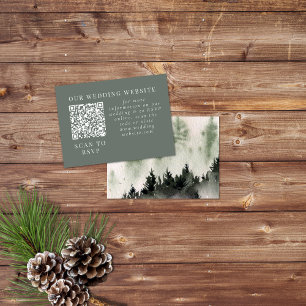Evergreen Mountain Mist Rustic Winter Web QR Begleitkarte