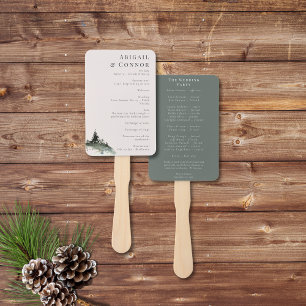 Evergreen Mountain Mist Rustic Winter White Gray P Fächer