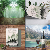 Evergreen Mountain Mist Rustikal Save the Date Ankündigungspostkarte