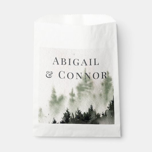 Evergreen Mountain Mist Rustikaler Winter White Gr Geschenktütchen (Vorderseite)