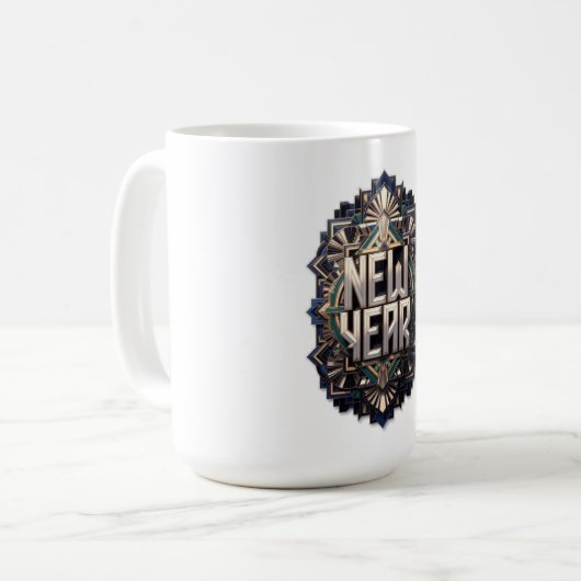 Evergreen New Year T-Shirt, Premium Art Kaffeetasse (Vorderseite Links)