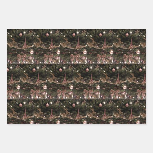 Evergreen & Ornaments Weihnachtswrapping Paper Geschenkpapier Set (Vorderseite)