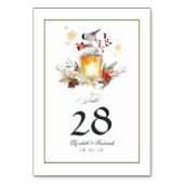 Evergreen Pine and Spruce Winter Wedding Tischnummer (Rückseite)